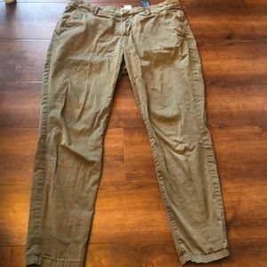 Mid-Rise Army Green Trousers